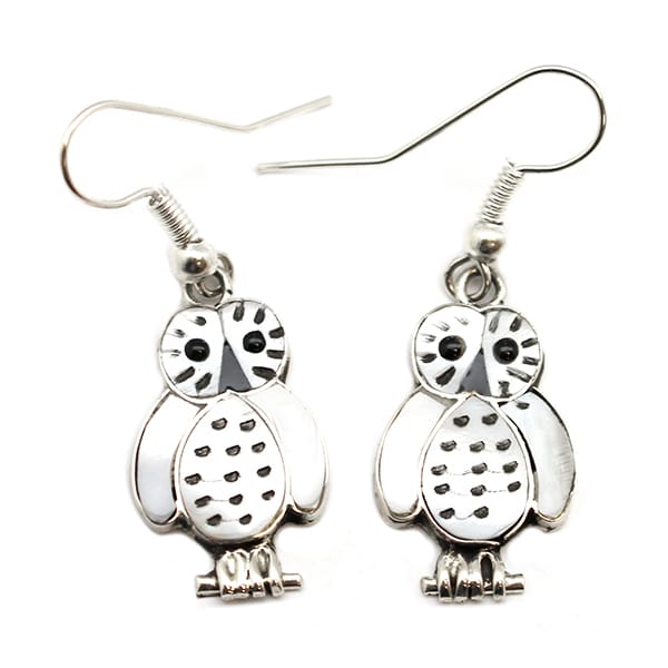 White Owl Earrings