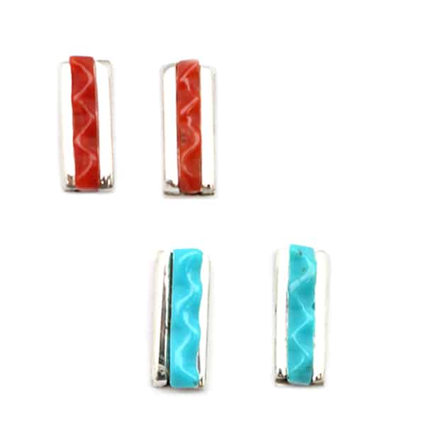 Turquoise or Coral Post Earring (click for other colors available)