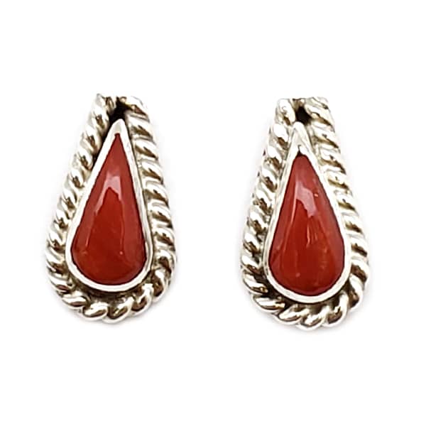 Small Post Teardrop Shape Black Onyx Earrings - Image 2