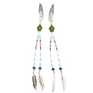 Barrette with Assorted Seed & Pewter Bead Dangles (click for designs available)