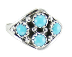 Turquoise Small Cluster Ladies Ring