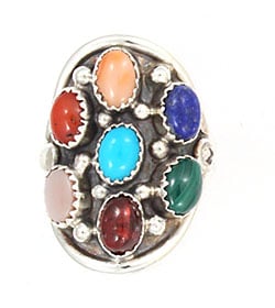 Multi Colored Ladies Saddle Ring