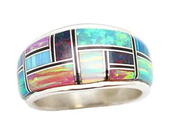 Heavy Multi Color Opal Ring (click for sizes available)