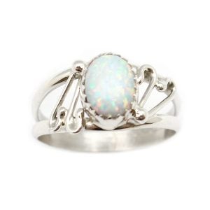 White Opal Ladies Ring (click for sizes available)