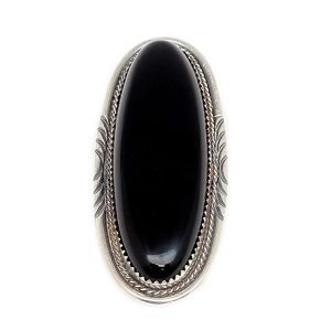 Long Black Onyx Ladies Ring