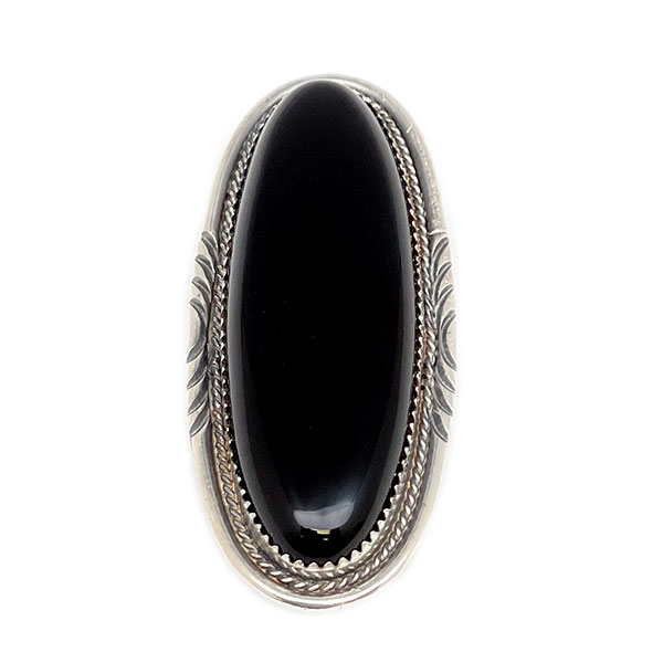 Long Black Onyx Ladies Ring
