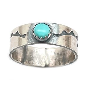 Turquoise Stamped Band Ring (click for sizes available)