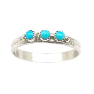 3 Turquoise Stone Ladies Ring (click for sizes available)