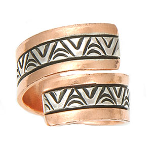 Adjustable Copper and Silver Ring (click for size range available)