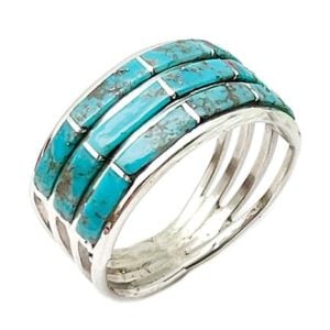 Turquoise Inlay Ladies Ring (click for sizes available)