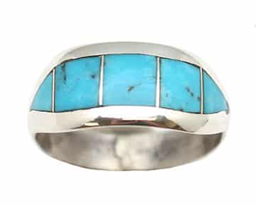 Turquoise Inlay Ladies Ring