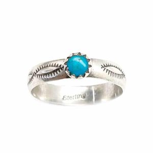 Stamped Band with Turquoise (click for sizes available)