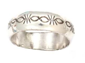 Stamped Silver Band Ring (click for sizes available)