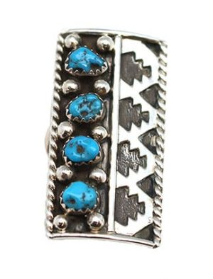 Turquoise & Native Design Ring (click for sizes available)