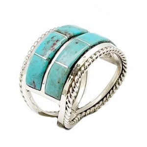 Turquoise Inlay Ladies Ring (click for size available)