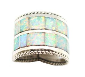 Double Row Opal Inlay Ring (click for colors available)