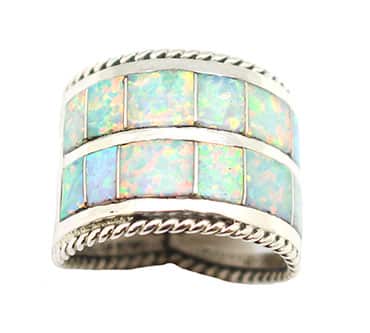 Double Row Opal Inlay Ring (click for colors available)