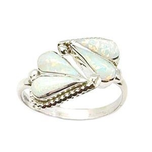 Opal Heart Adjustable Ring