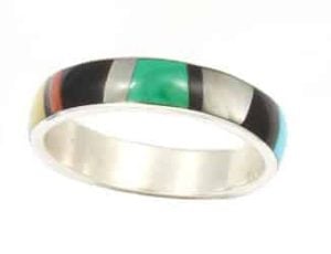 Zuni Multi Color Inlay Band Ring (click for sizes available)