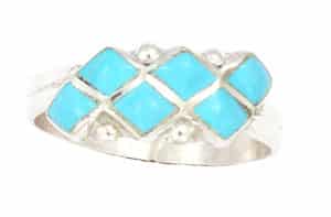 Turquoise Zuni Inlay Ring (click for sizes available)