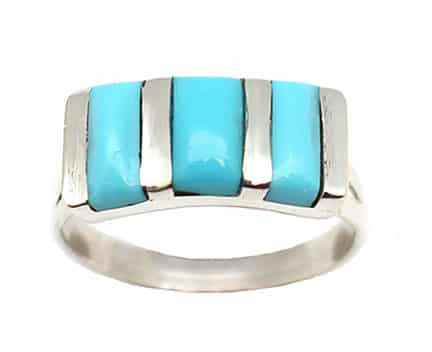 Turquoise Inlay Ladies Ring