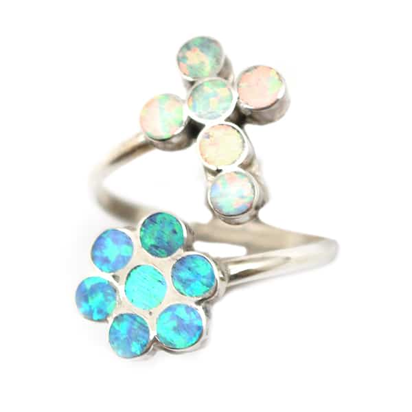 Opal Cross & Flower Ring