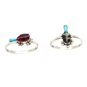Small Turtle Inlay Ring (click for colors and style available)