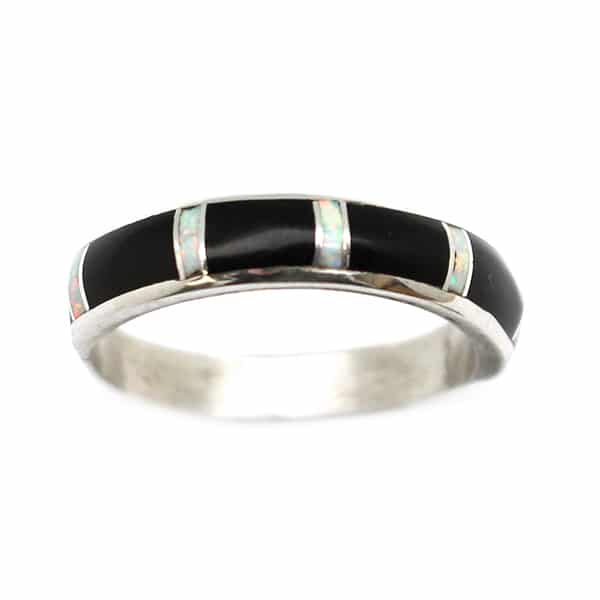 Jet & Opal Inlay Ladies Ring