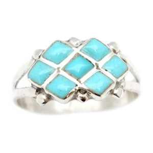 Zuni Inlay Turquoise Ladies Ring (click for sizes available)