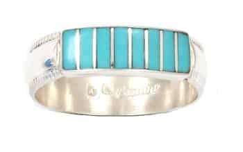 Turquoise Inlay Ladies Ring