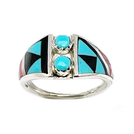 Multi Color Inlay Ladies Ring