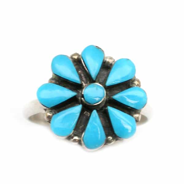 Turquoise Cluster Ladies Ring