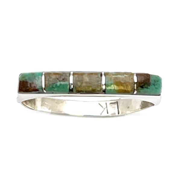 Kingman Turquoise Inlay Guard Ring