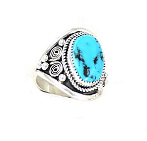 Turquoise Saddle Mens Ring (click for sizes available)