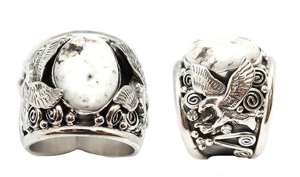 White Buffalo Men's Ring