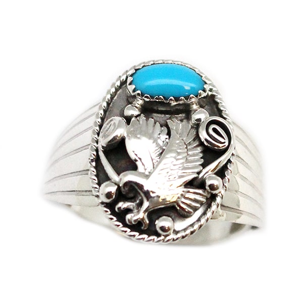 Men's Eagle Ring With Turquoise