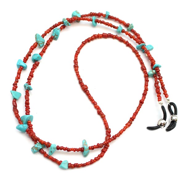 Coral & Magnasite Nugget Eye Glass Holder