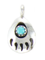 Mini Bear Paw Turquoise Pendant
