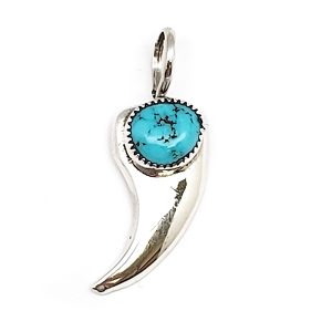 Turquoise Silver Claw Pendant