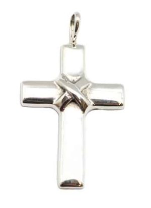 All Silver Cross Pendant
