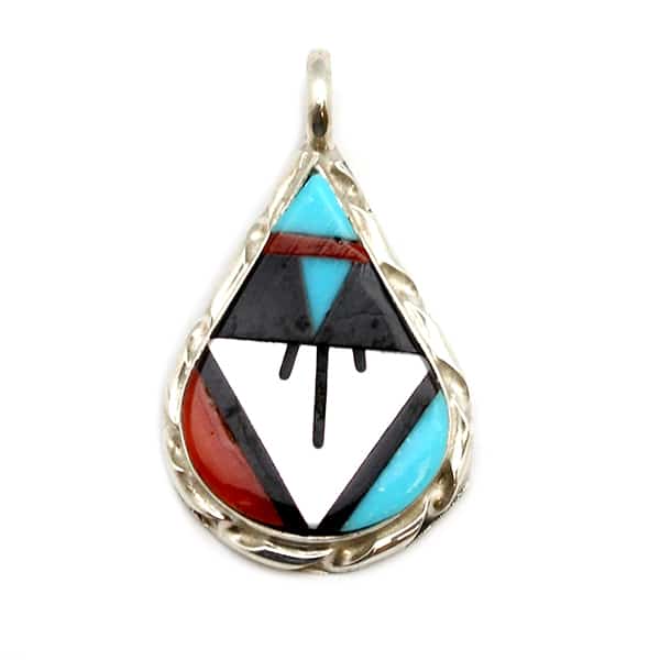 Zuni Multi Color Inlay Pendant