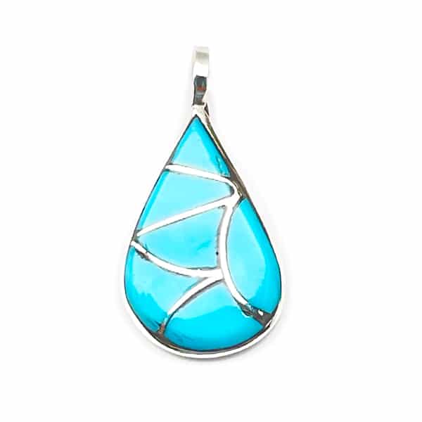 Zuni Inlay Turquoise Pendant