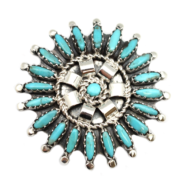 Turquoise Needlepoint Pin/Pendant