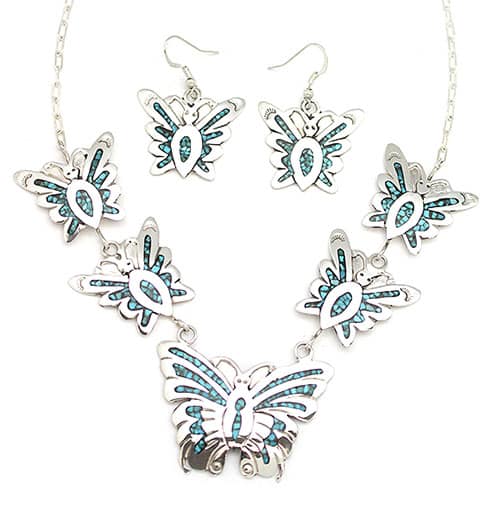 Chipped Inlay Turquoise Set