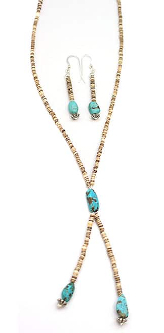Heishi & Turquoise "Y" Necklace