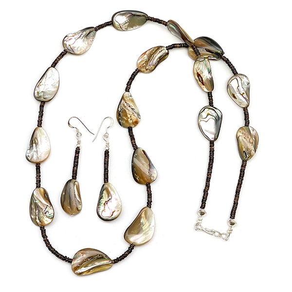 Abalone Shell Necklace & Earring Set