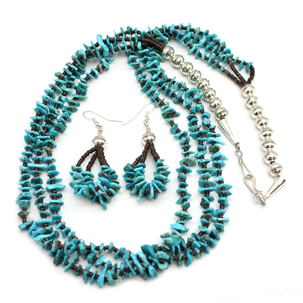 Turquoise 3 Strand Nugget Set