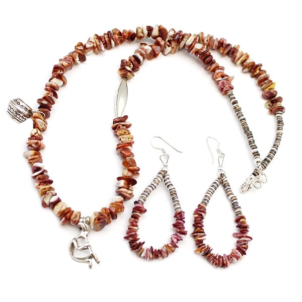 Spiny Oyster Charm Necklace / Earring Set - Image 2