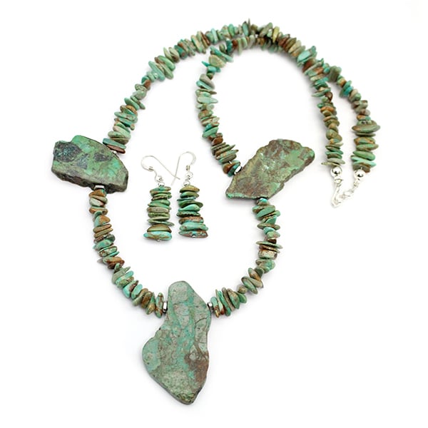 Turquoise Nugget & Slab Necklace / Earring Set