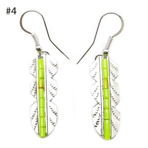 Feather Earring with Heishi